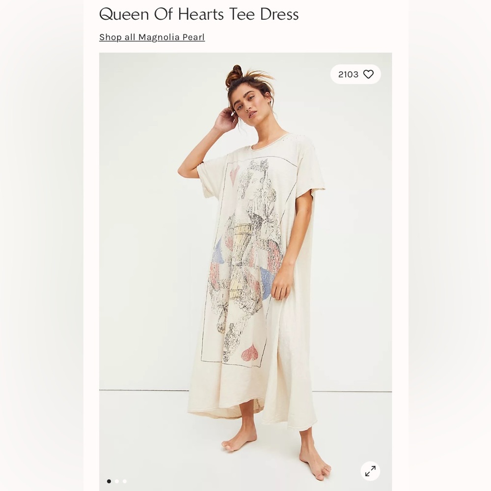 Free People x Magnolia Pearl Queen of Hearts Tee Dress - One Size